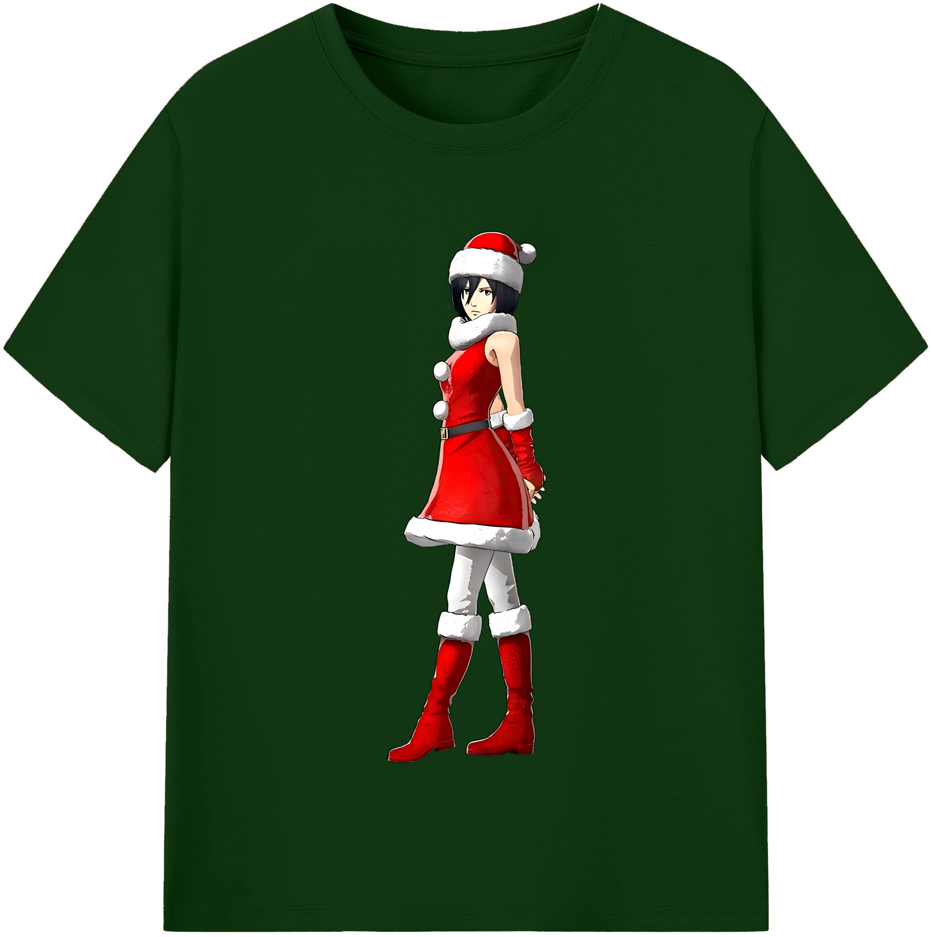 （画像用） 進撃の巨人 ミカサ·アッカーマン Attack on Titan Mikasa Ackerman 綿100％半袖Tシャツ（フロントプリント）